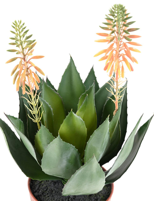 Kunstig Blomstrende Agave I Potte 50Cm Grøn