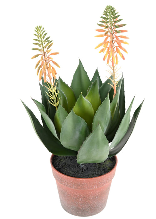 Kunstig Blomstrende Agave I Potte 50Cm Grøn