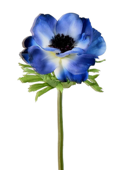 Blå Kunstig Anemone H.35Cm Til Indretning