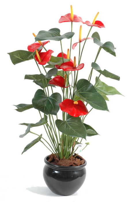 Rød Kunstig Anthurium I Potte 75 Cm Interiør Dekoration