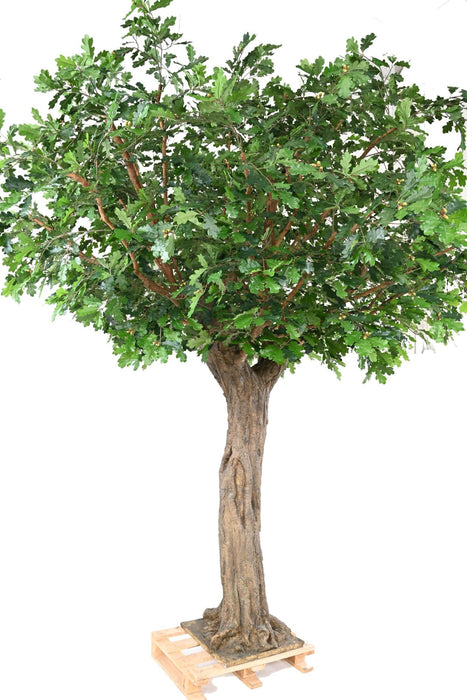 Kunstigt Egetræ 370 Cm Med Dekorativ Plade