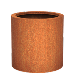 Cylindrisk Corten Stål Blomsterkasse 80Cm