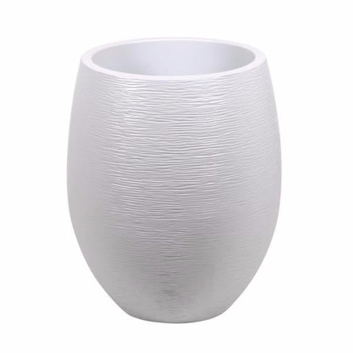 Blomsterkasse Pot Æg Grafit Ø50 Cm Kalket Hvid