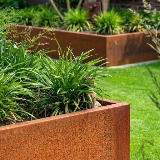 Corten Stål Firkantet Bakke Til Planter Haveterrasse