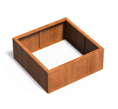 Corten Stål Firkantet Bakke Til Planter Haveterrasse