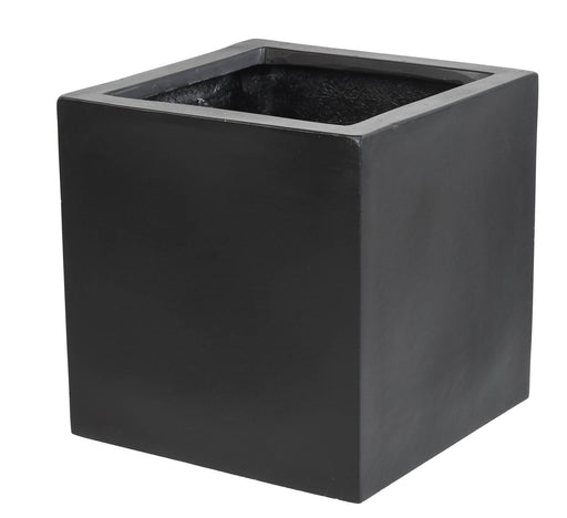 Sort Fiberstone Kubebakke Til Indendørs Udendørs Planter