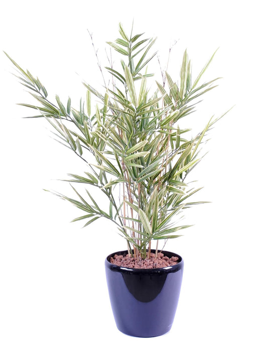 Broget Kunstig Bambus Creme Grøn 70 Cm