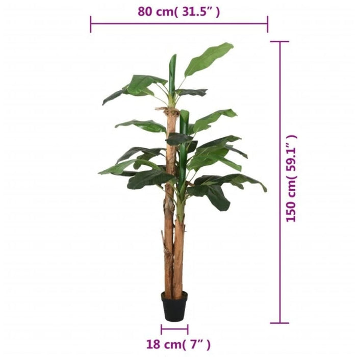 Kunstigt Banantræ 18 Blade 150 Cm Grøn