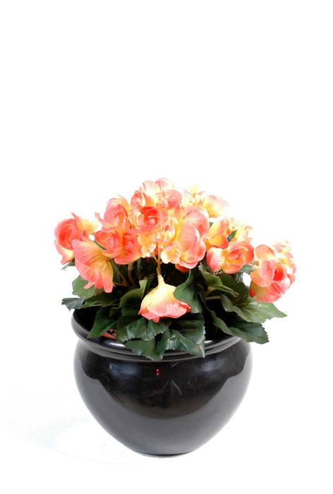 Mini Kunstig Pink Begonia På Stag 20 Cm
