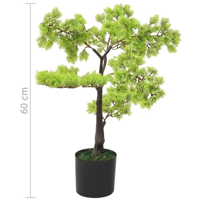 Kunstig Cypres Bonsai Med Pot 60 Cm Grøn