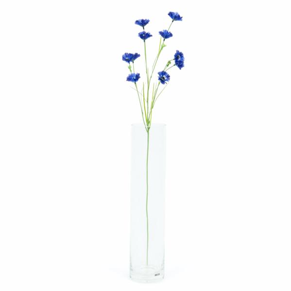 Kunstig Kornblomstbuket 10 Blomster 3 Stængler H.75Cm