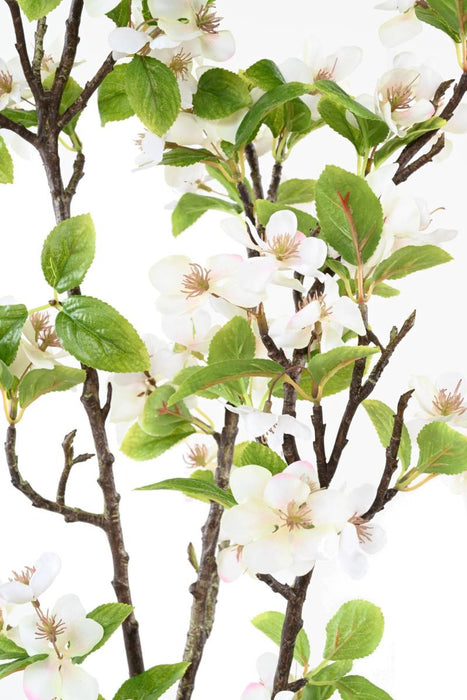 Kunstig Æblegren 125 Cm Hvide Blomster