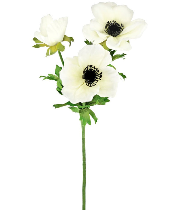 Hvid Kunstig Anemone Gren