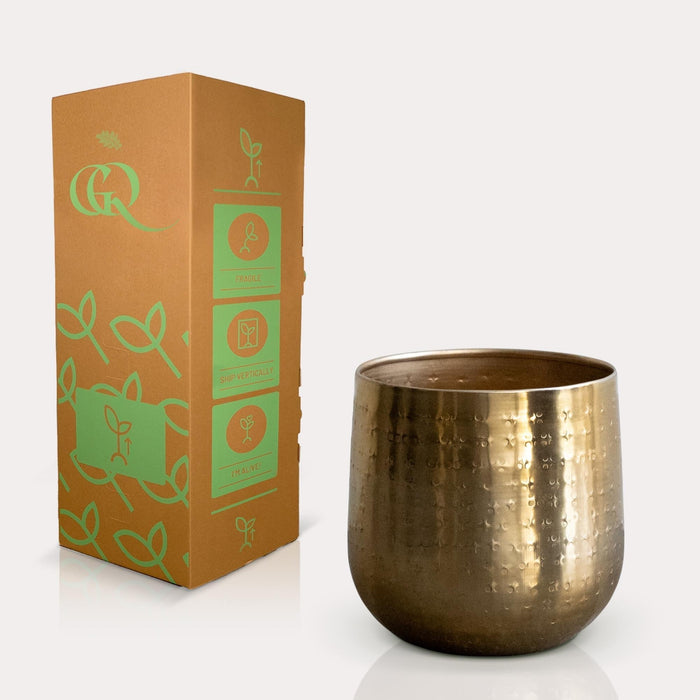 Golden Plant Pot - H16Cm, Ø16Cm