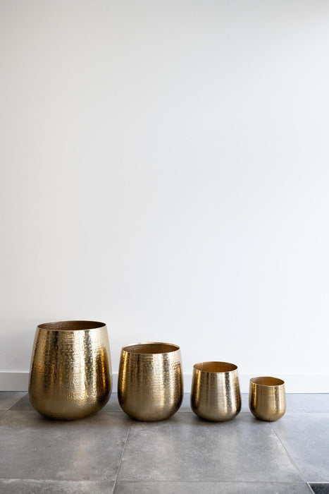 Golden Plant Pot - H16Cm, Ø16Cm