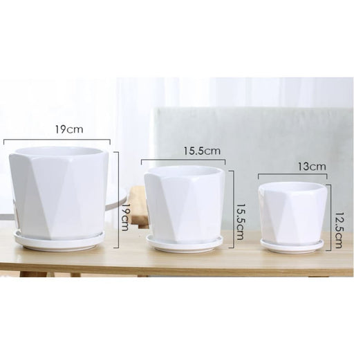 Buet Hvid Keramisk Urtepottestand