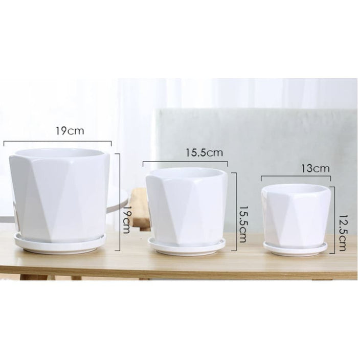 Buet Hvid Keramisk Urtepottestand