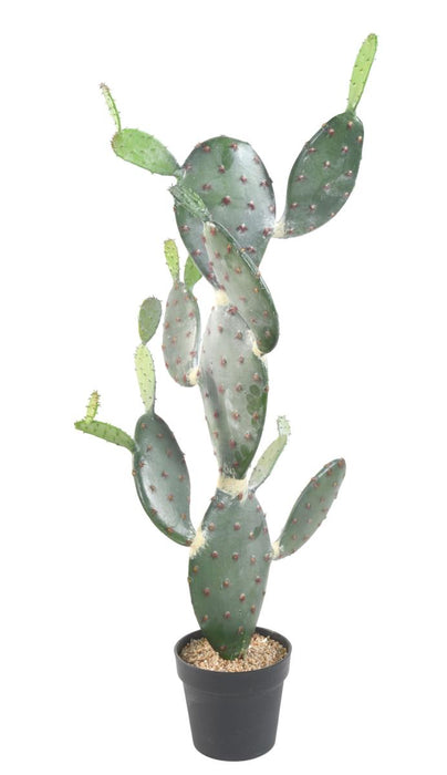 Kunstig Opuntia Cactus Til Indendørs 120Cm Grøn