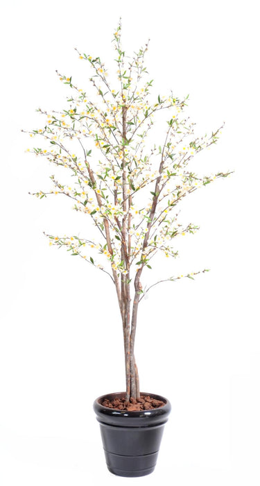Kunstigt Blomstrende Kirsebærtræ 210 Cm Hvid
