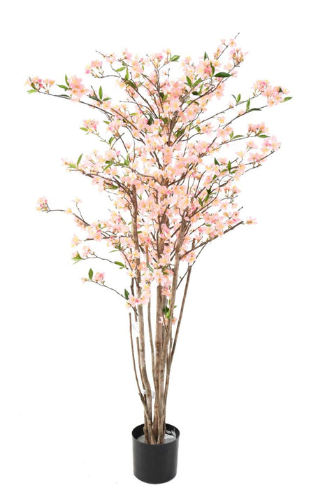 Kunstigt Kirsebærtræ Lyserøde Blomster 150 Cm Dekorativ Plante