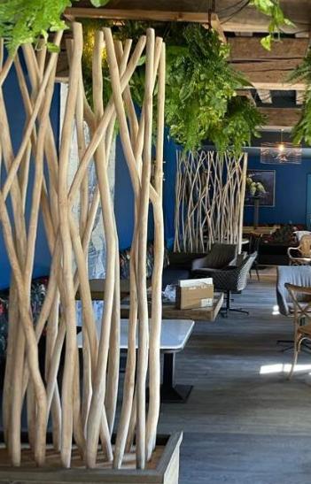 Naturlig Teak Claustra Til Rumadskillelse