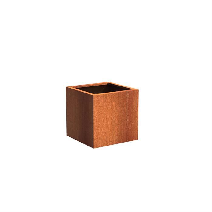 Corten Terning Til Blomster H.80Cm Udendørs Have