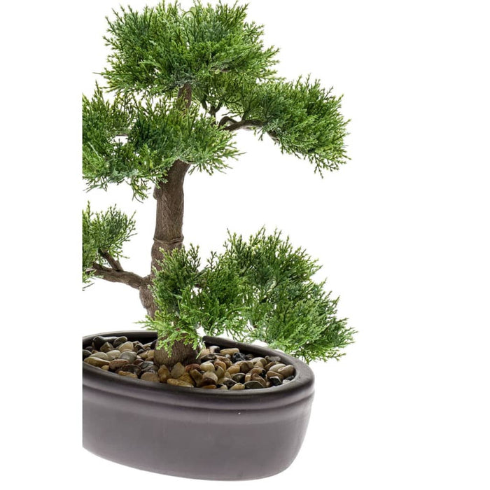 Smaragdgrøn Kunstig Cedertræ Bonsai 32 Cm