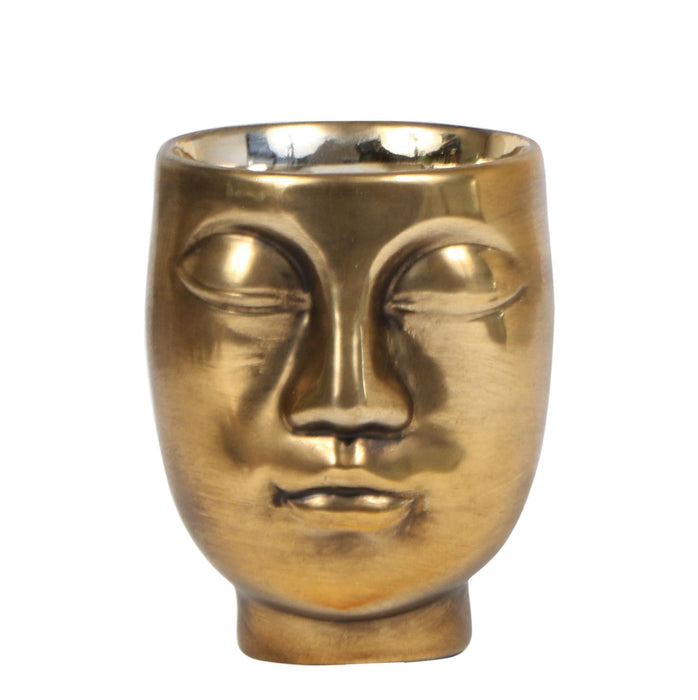 Face-2-Face - Gylden Keramisk Pot