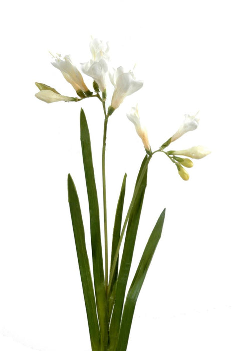 Kunstig Blomst Freesia Hvid 60Cm Til Buket