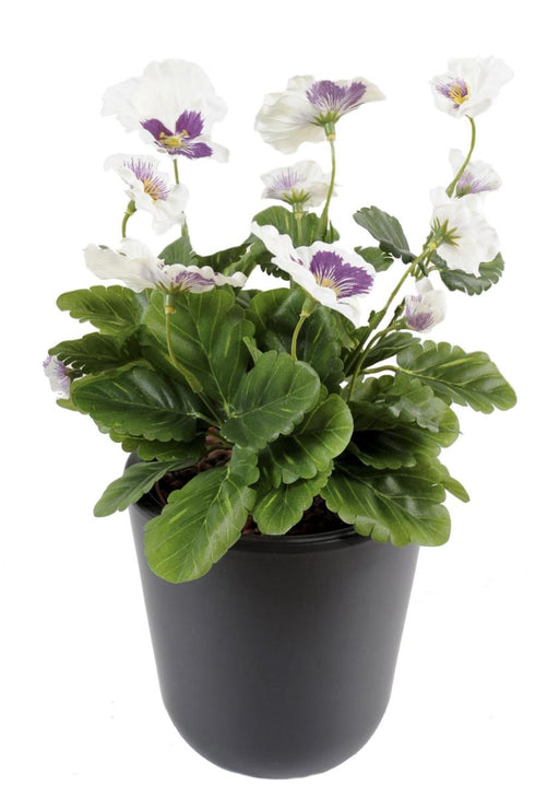 Kunstig Stedmoderblomst 26 Cm Indendørs Plante Hvid Lavendel