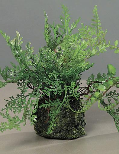 Kunstige Bregner Med Mos Base H.19Cm Grøn