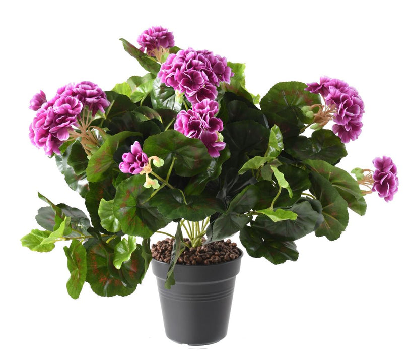 Lilla Kunstig Geranium På Pæl 35 Cm