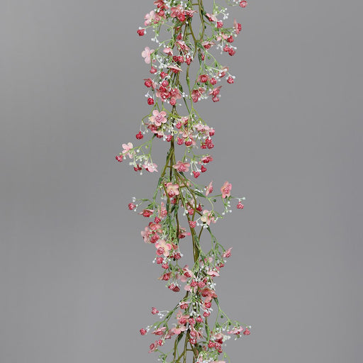 Kunstig Blomsterkrans Pink Gypsophila 120Cm