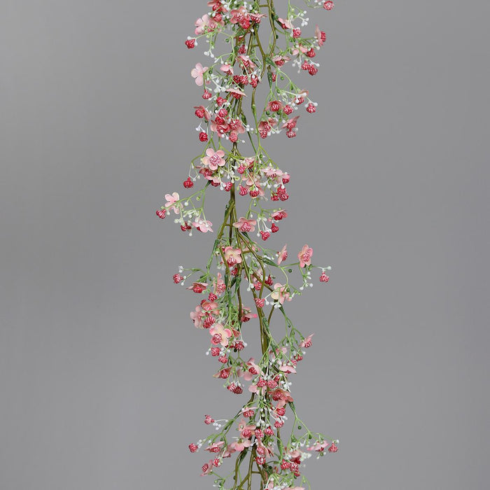 Kunstig Blomsterkrans Pink Gypsophila 120Cm