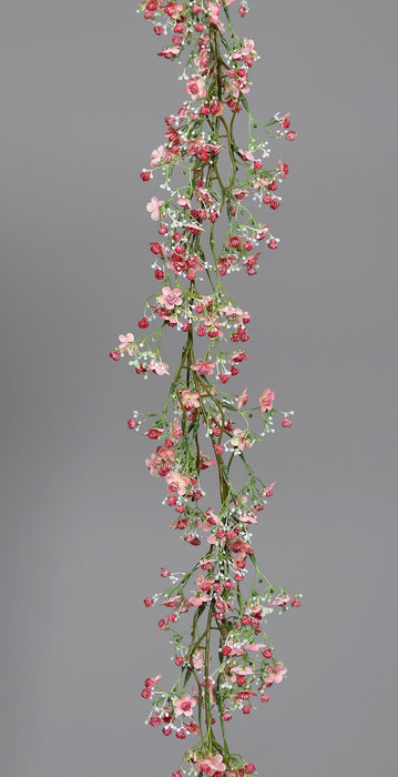 Kunstig Blomsterkrans Pink Gypsophila 120Cm