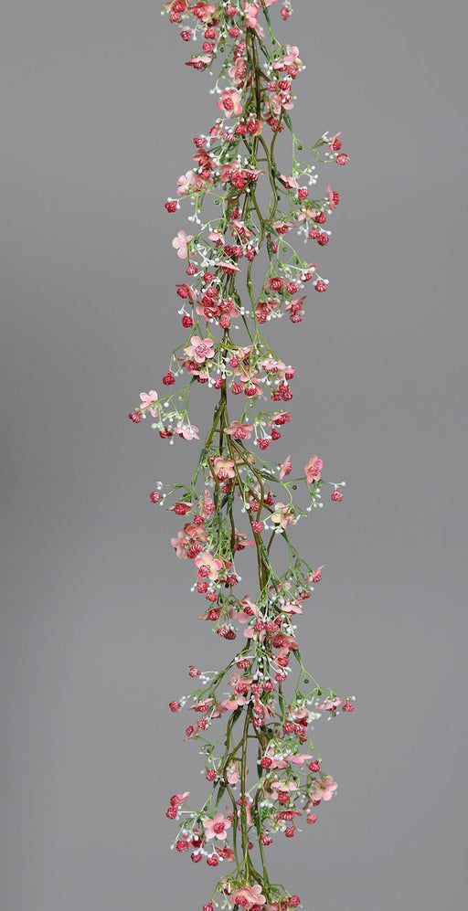 Kunstig Blomsterkrans Pink Gypsophila 120Cm