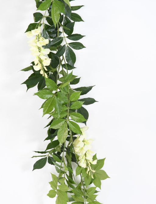 Indendørs Kunstig Wisteria Garland 180 Cm Creme