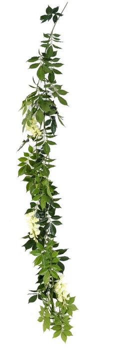Indendørs Kunstig Wisteria Garland 180 Cm Creme