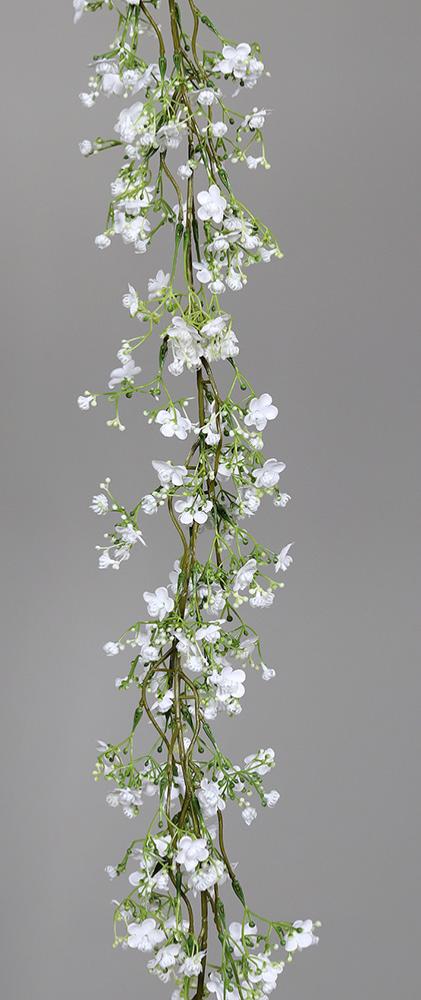 Kunstig Gypsophila Garland H.120Cm Hvid