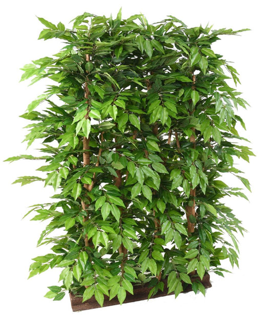 Tæt Kunstig Hæk I Tergal Med Træstamme