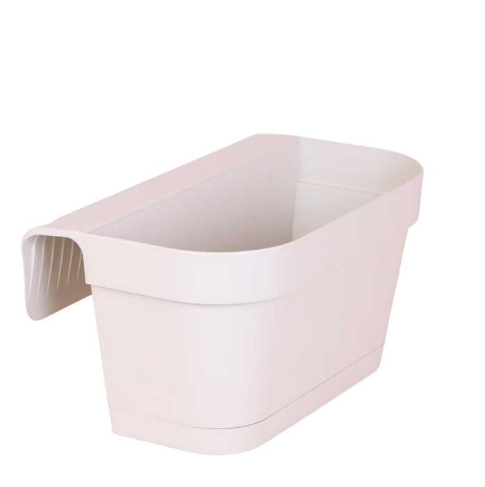 Hvid Plast Altan Plantekasse Med Ophængningssystem - 36 Cm Bred