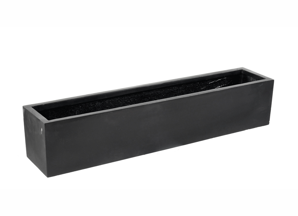 Sort Fiberstone Plantekasse 100X25Cm Til Altan