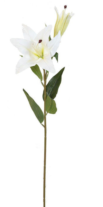 Hvid Kunstlilje Med Knap 73 Cm