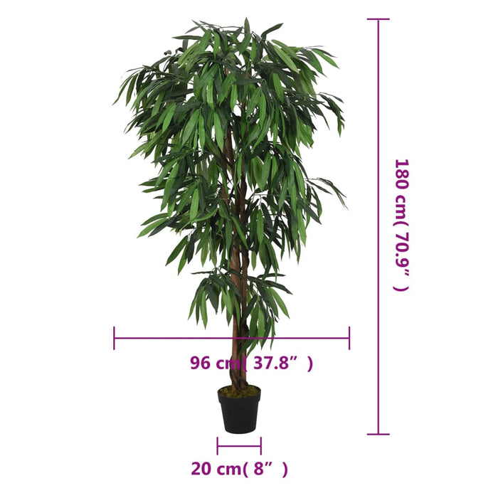 Kunstigt Mangotræ 900 Blade 180 Cm Grøn