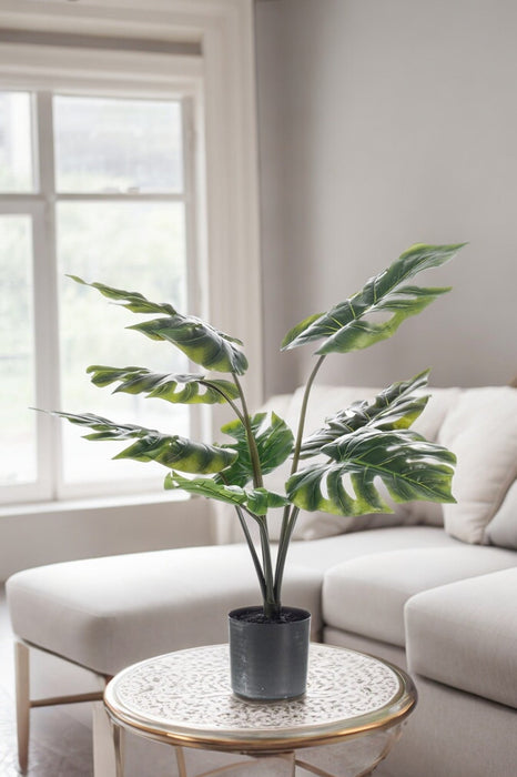 Monstera Deliciosa Kunstig Plante - H110Cm, Ø13Cm