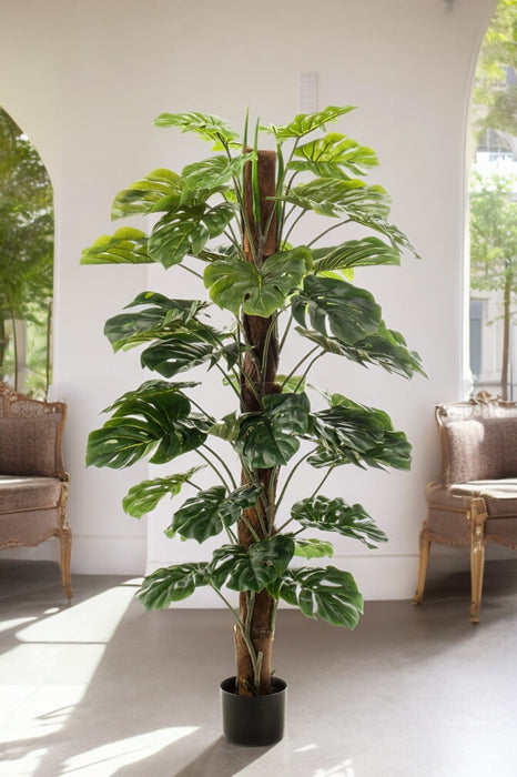 Monstera Deliciosa Kunstig Plante - H150Cm, Ø12Cm