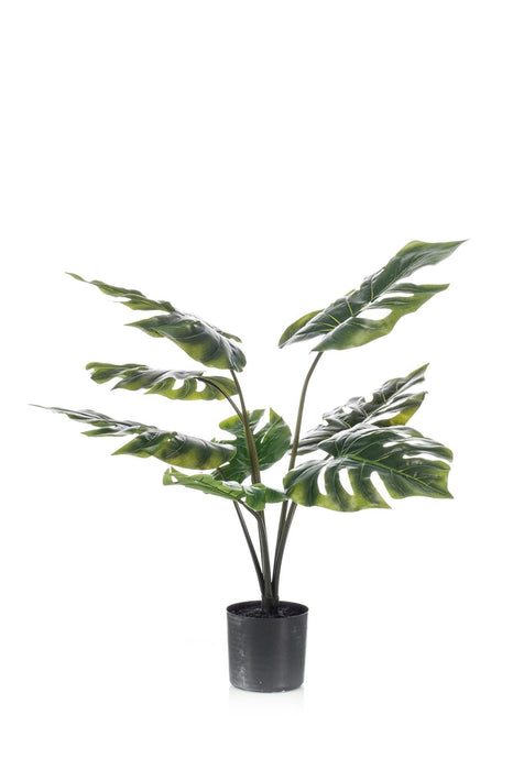 Monstera Deliciosa Kunstig Plante - H85Cm, Ø12Cm
