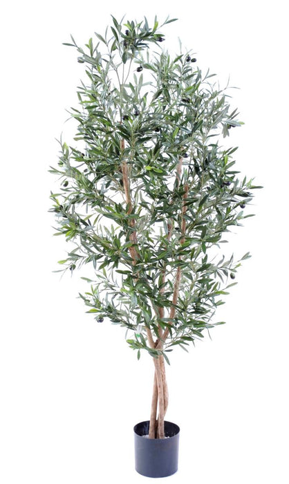Kunstigt Oliventræ 3 Stammer H.150Cm Indvendig Dekoration