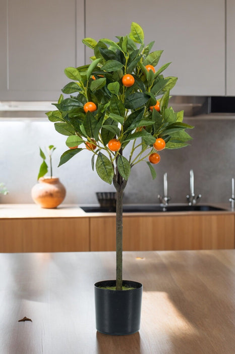 Orange Træ Kunstig Plante - H75Cm, Ø12Cm