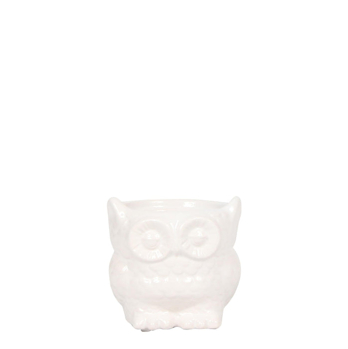 Owl Bloempot - Hvid Keramisk Uglepotte